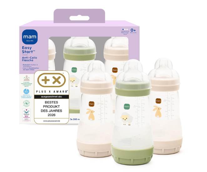 Butelki antykolkowe MAM Easy Start Anti-Colic 260ml Zestaw 3szt 0m+ matowe #zdjecie6