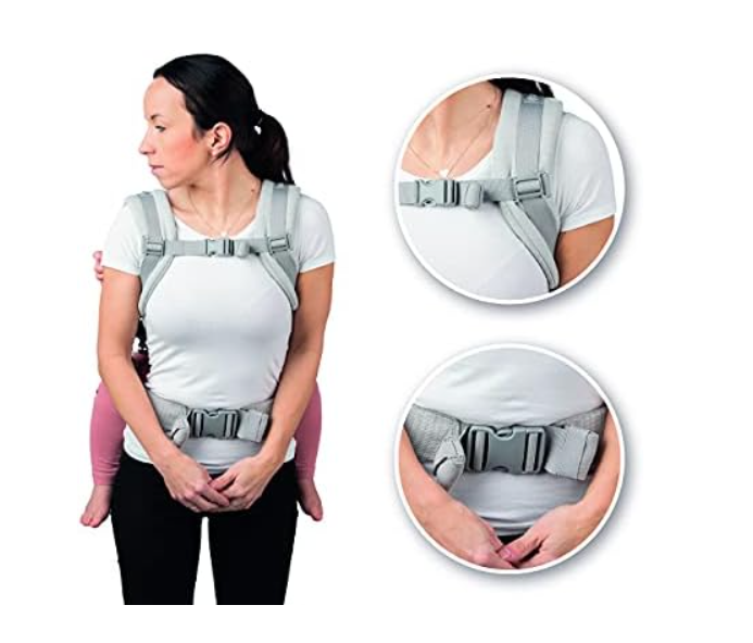 Nosidełko ergonomiczne MoMi COLLET szare 3m+ do 20kg 2 pozycje kaptur #zdjecie4