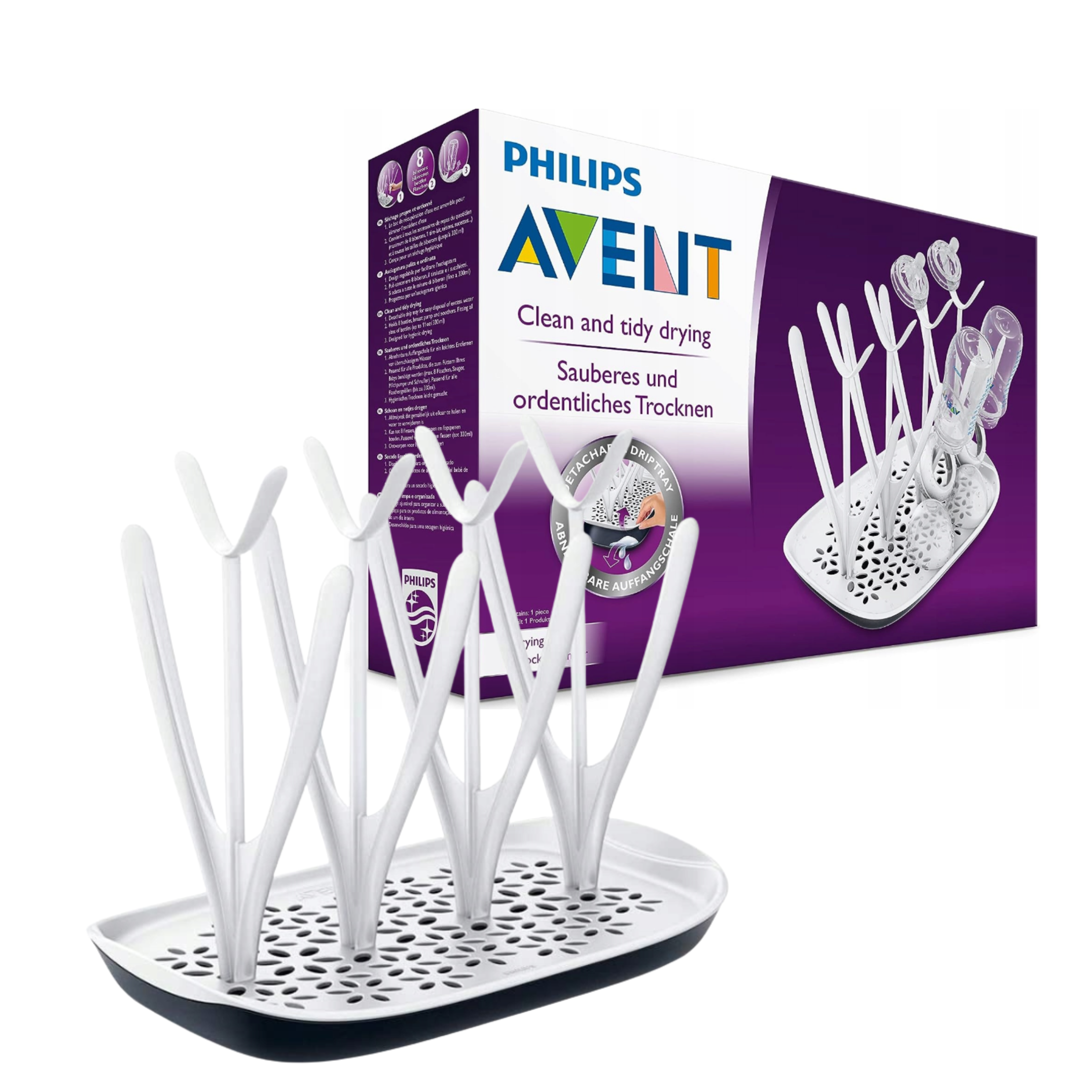 Philips Avent SCF149 Suszarka Ociekacz na Butelki 8 szt Biała Tacka #zdjecie1