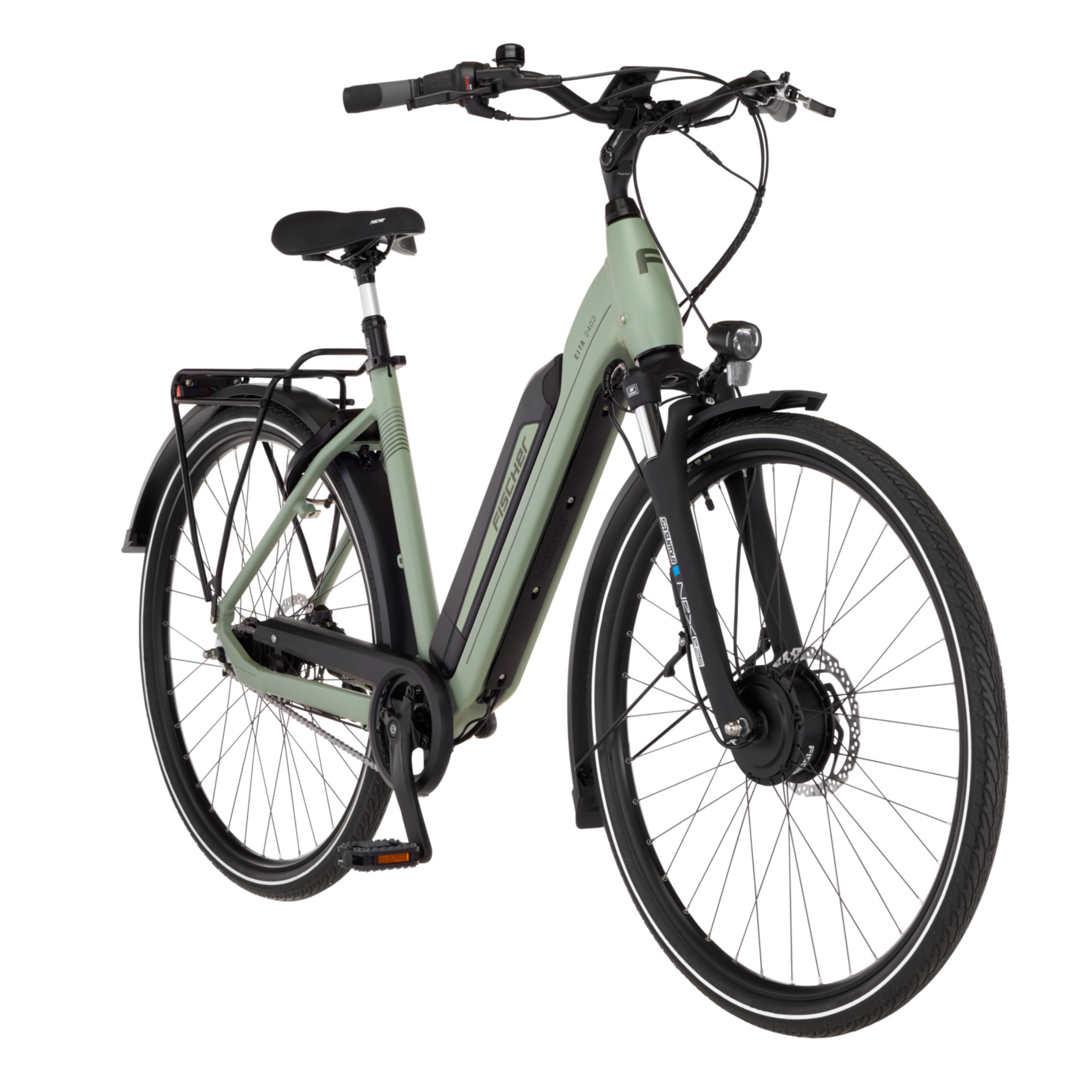 Miniatura Rower elektryczny miejski Fischer CITA 2403 ACTIVE 28″ RH 43cm 459 Wh Green