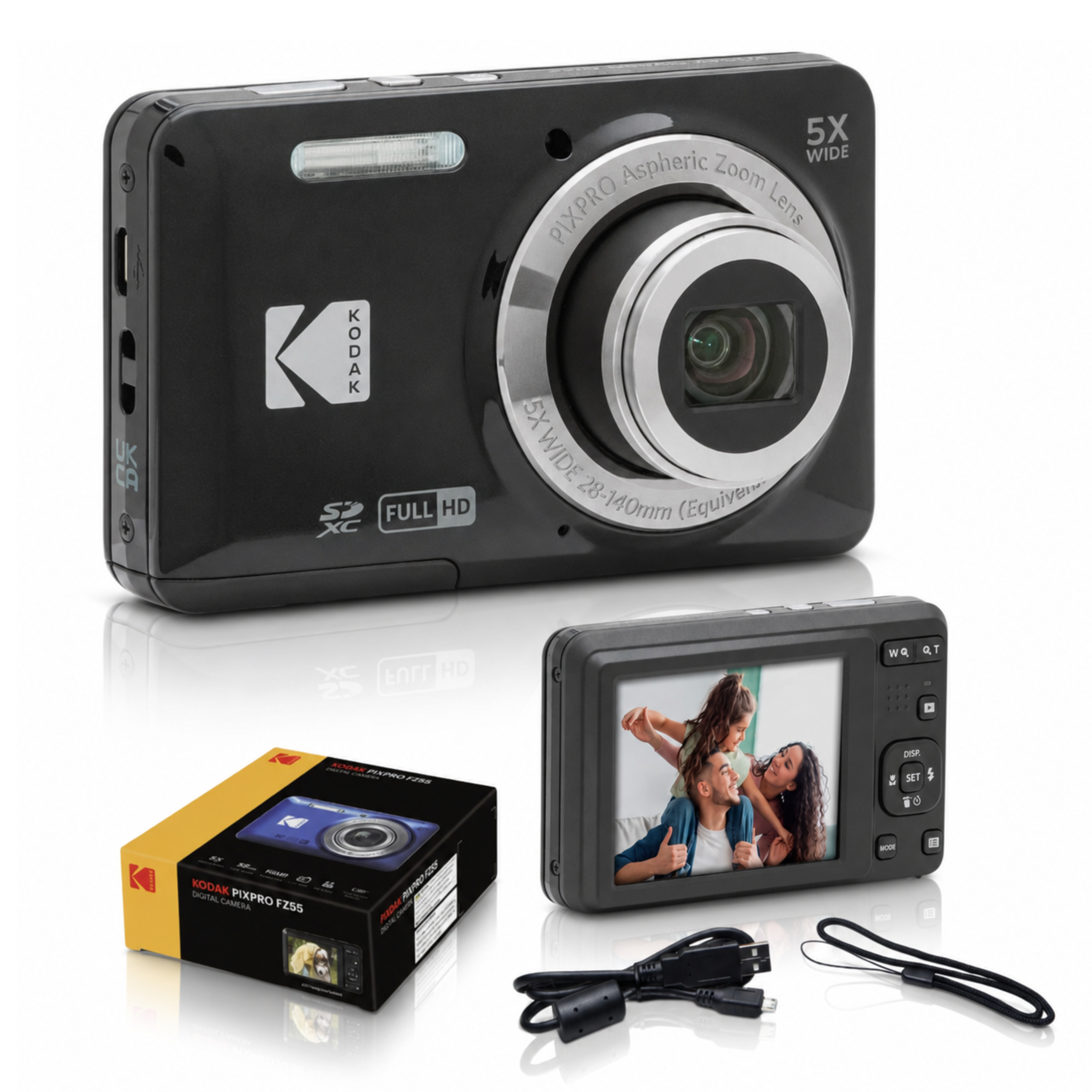 Kodak PIXPRO FZ55 Aparat Kompaktowy Cyfrowy 16MP Full HD Retro Czarny #zdjecie1