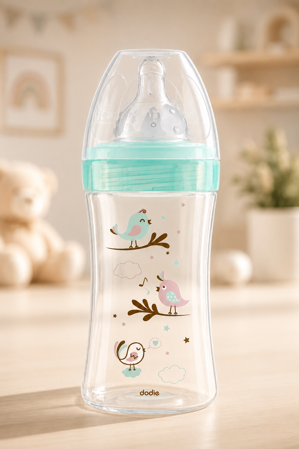 Butelka szklana antykolkowa Dodie Initiation+ 270ml 0-6m przepływ 2 zielona #zdjecie4