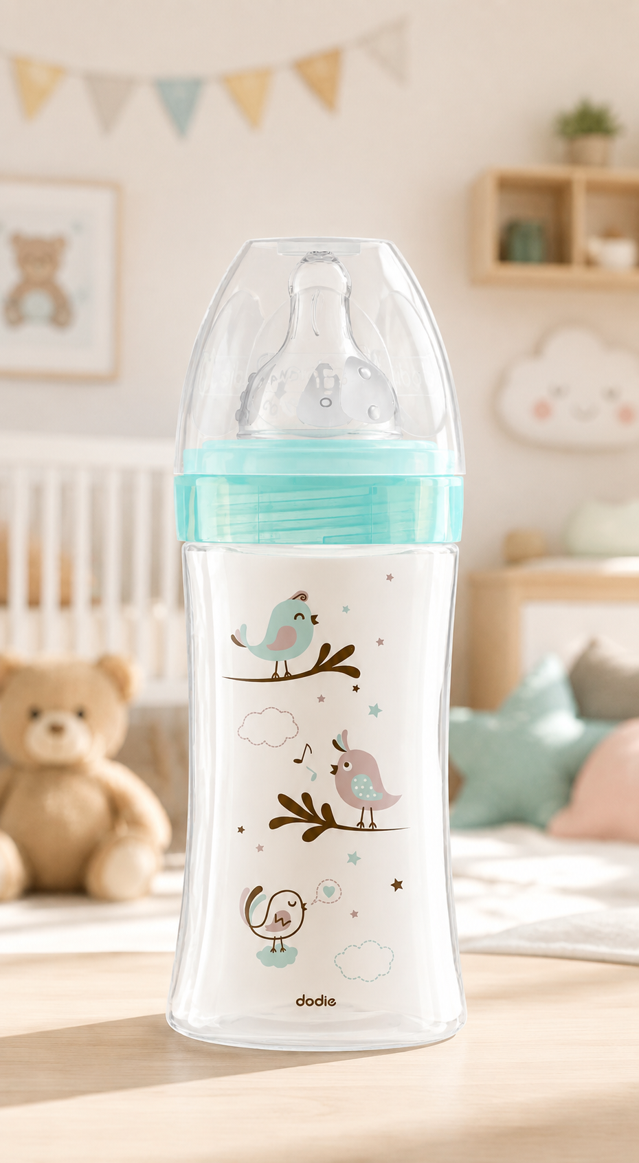 Butelka szklana antykolkowa Dodie Initiation+ 270ml 0-6m przepływ 2 zielona #zdjecie6