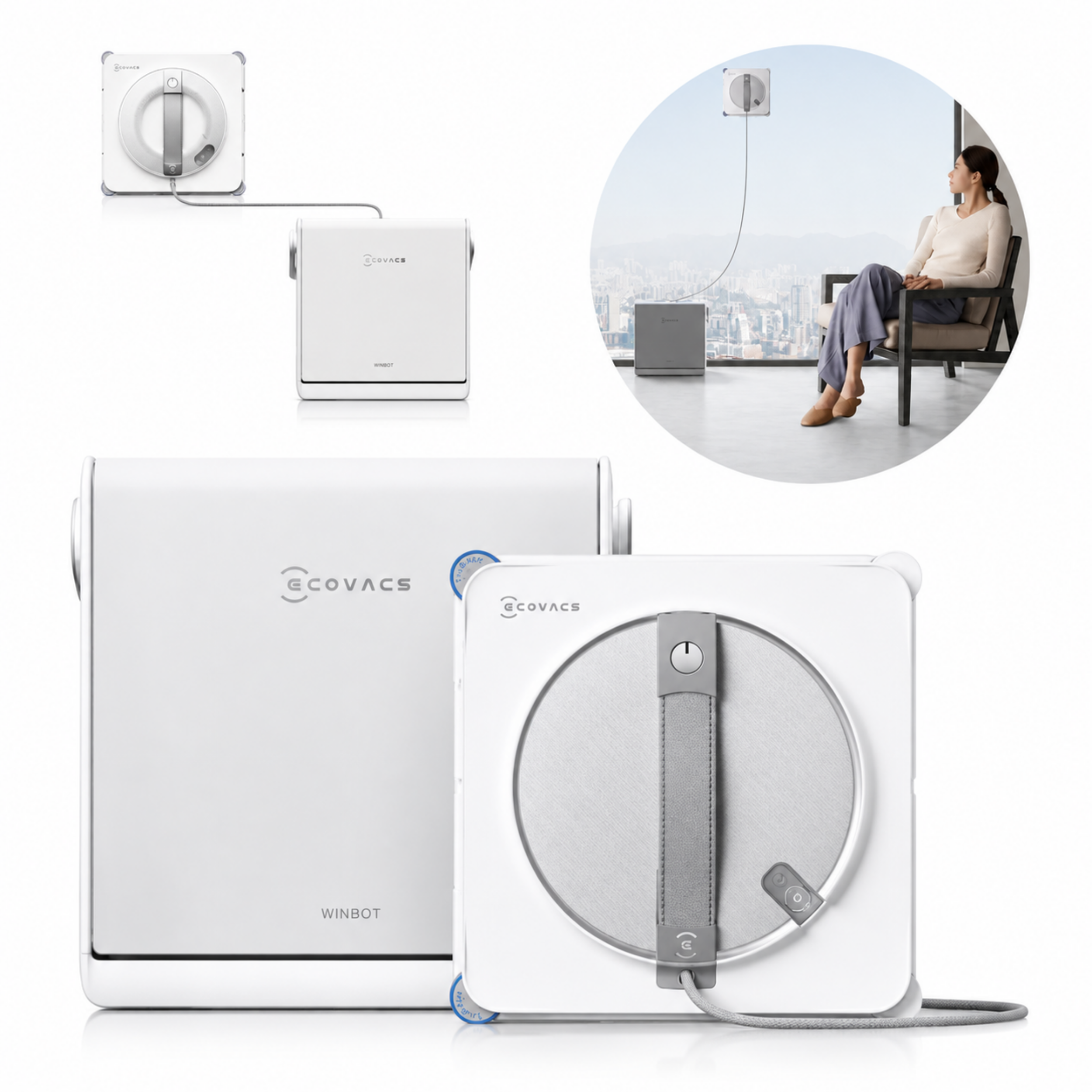 Ecovacs WINBOT W2S PRO OMNI robot do mycia okien stacja bezprzewodowy biały #zdjecie4