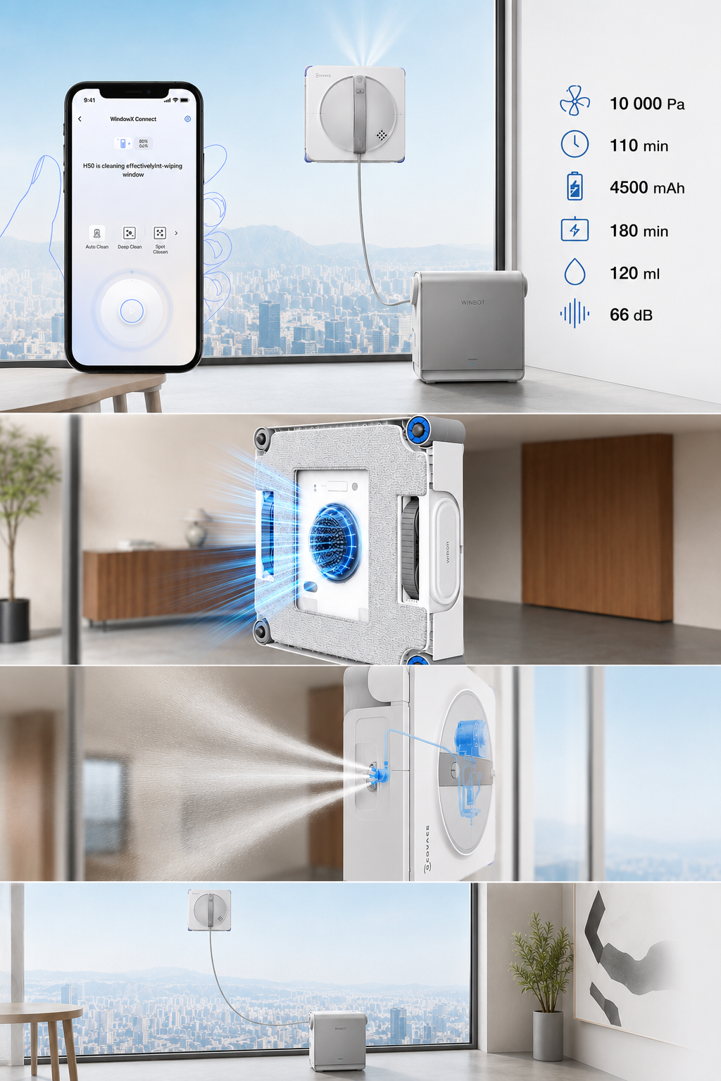 Ecovacs WINBOT W2S PRO OMNI robot do mycia okien stacja bezprzewodowy biały #zdjecie13