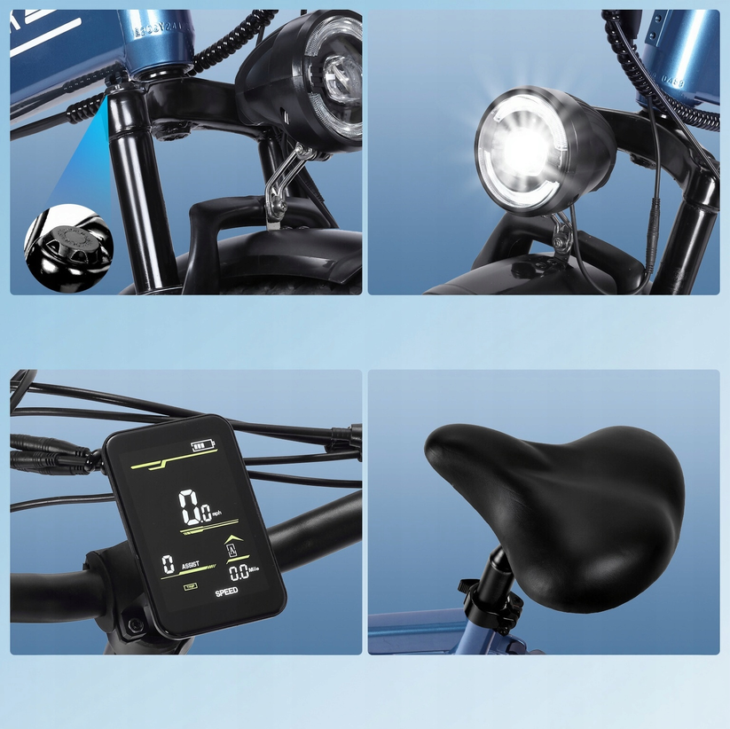 Rower elektryczny fatbike składany OOK TEK E20 15Ah 250W LCD USB #zdjecie7