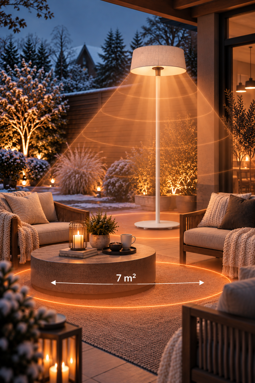 Lampa grzewcza tarasowa Sunred promiennik podczerwieni 2100W stojący biała #zdjecie6