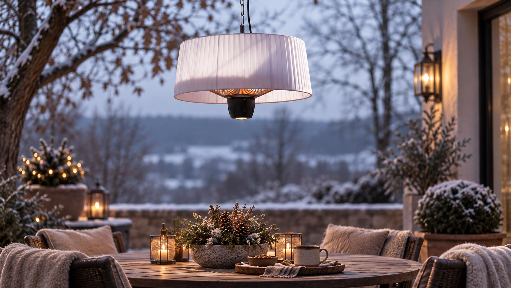 Lampa grzewcza wisząca Sunred 1500W promiennik podczerwieni z pilotem LED #zdjecie5