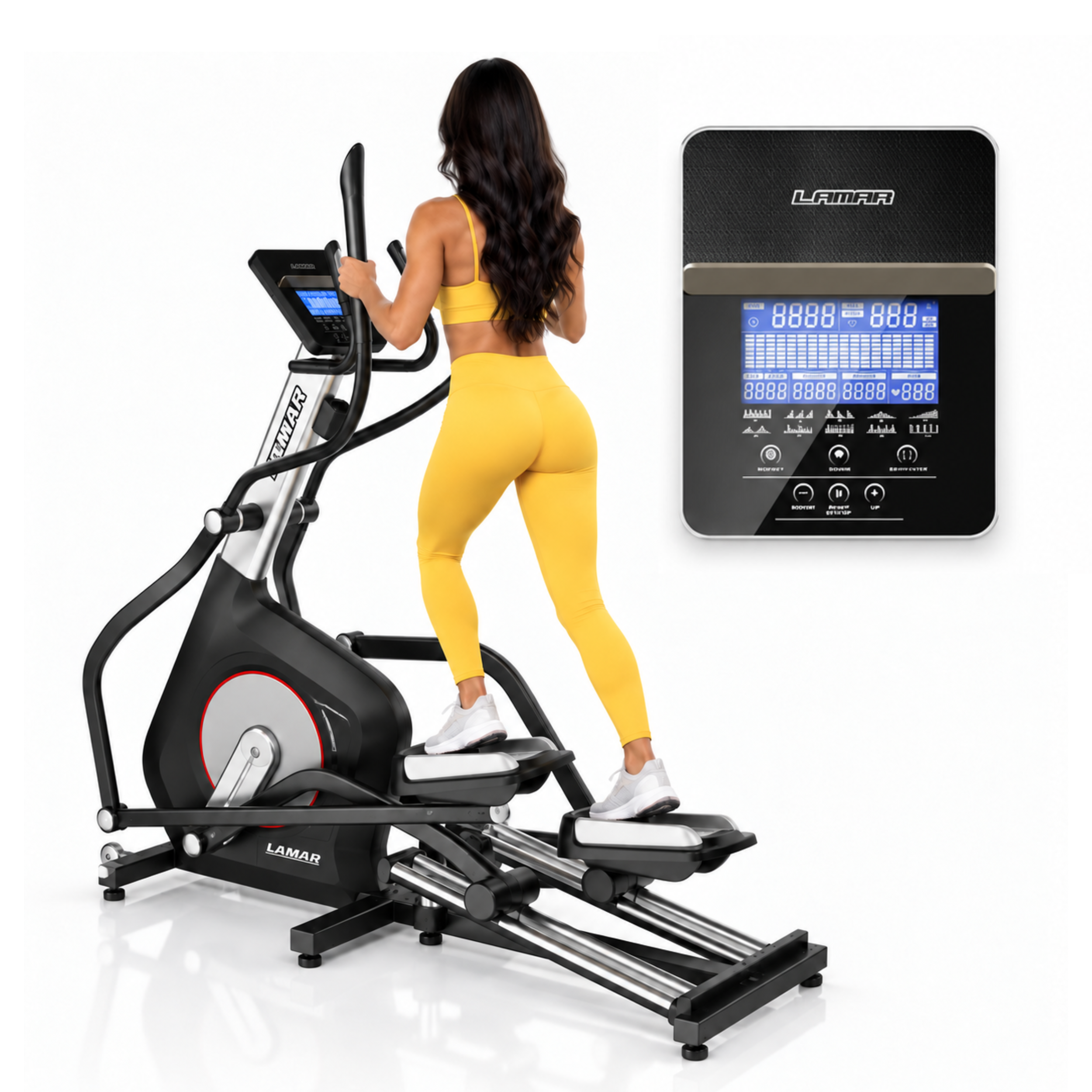 Trenażer eliptyczny Lamar ET 60A crosstrainer koło zamachowe 9kg LCD puls #zdjecie6
