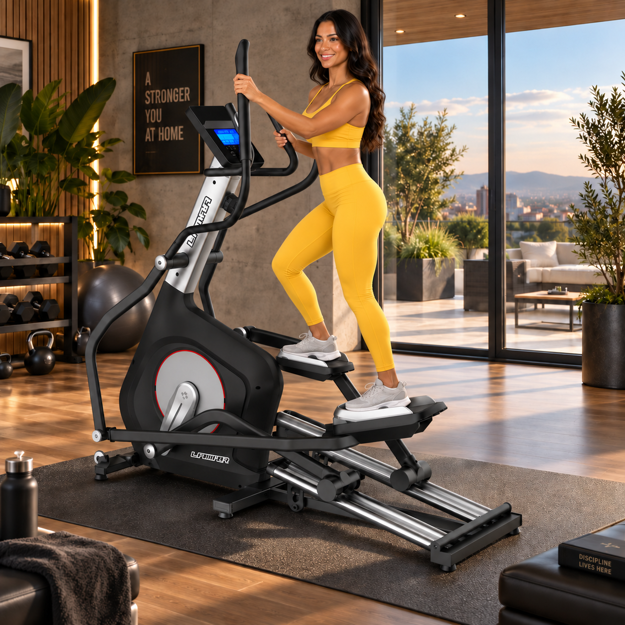 Trenażer eliptyczny Lamar ET 60A crosstrainer koło zamachowe 9kg LCD puls #zdjecie5