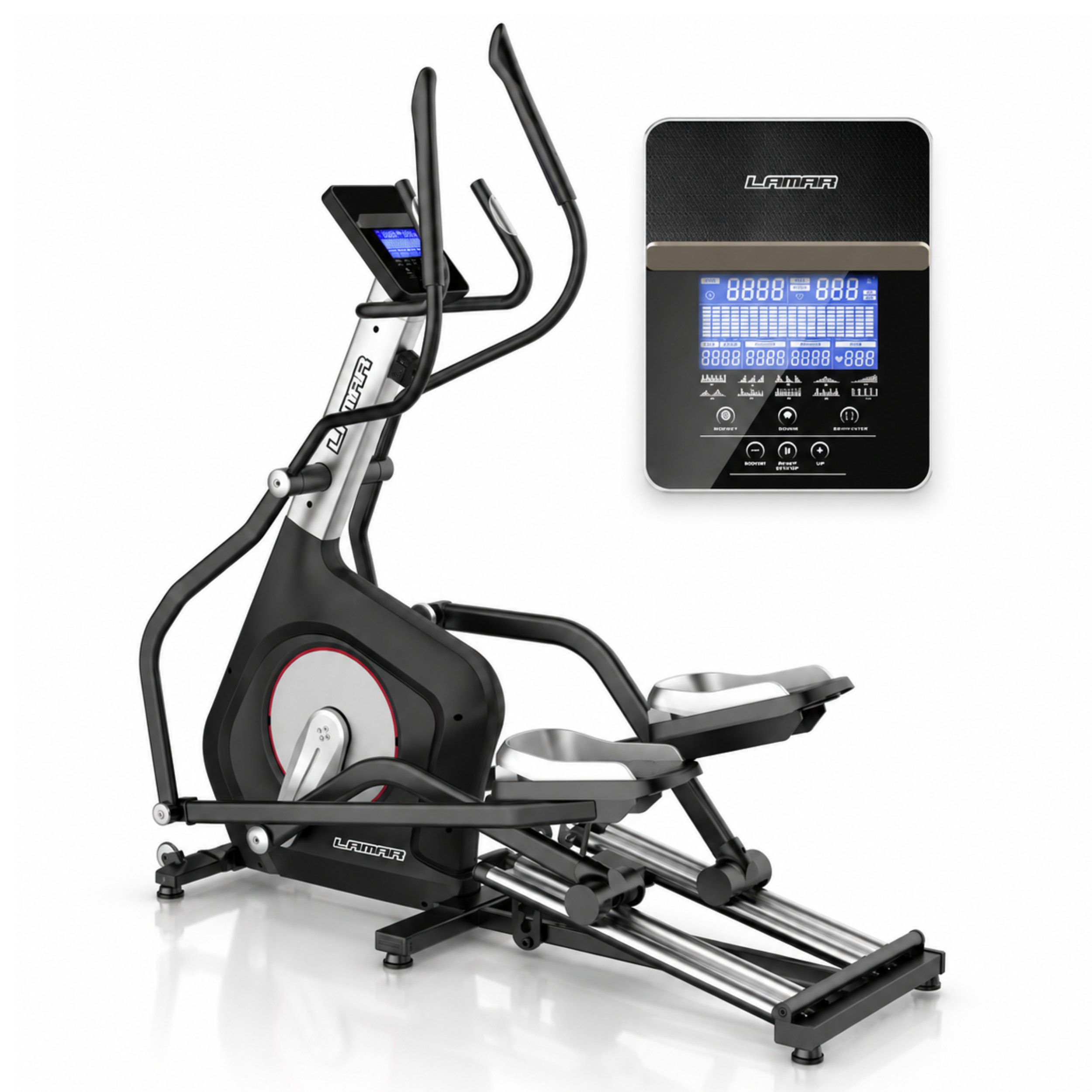 Trenażer eliptyczny Lamar ET 60A crosstrainer koło zamachowe 9kg LCD puls #zdjecie1