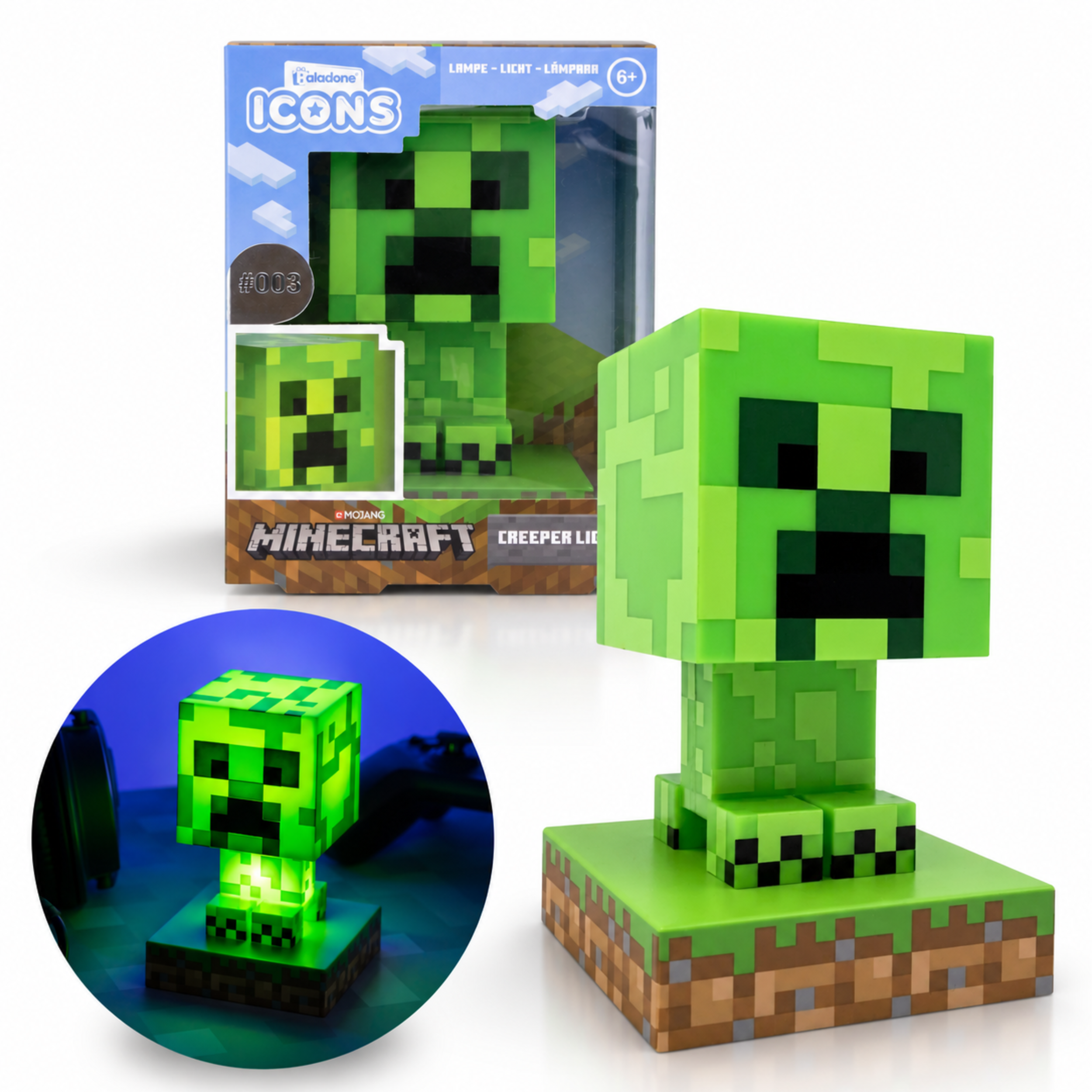 Lampka nocna Minecraft Creeper Paladone 11cm #zdjecie13