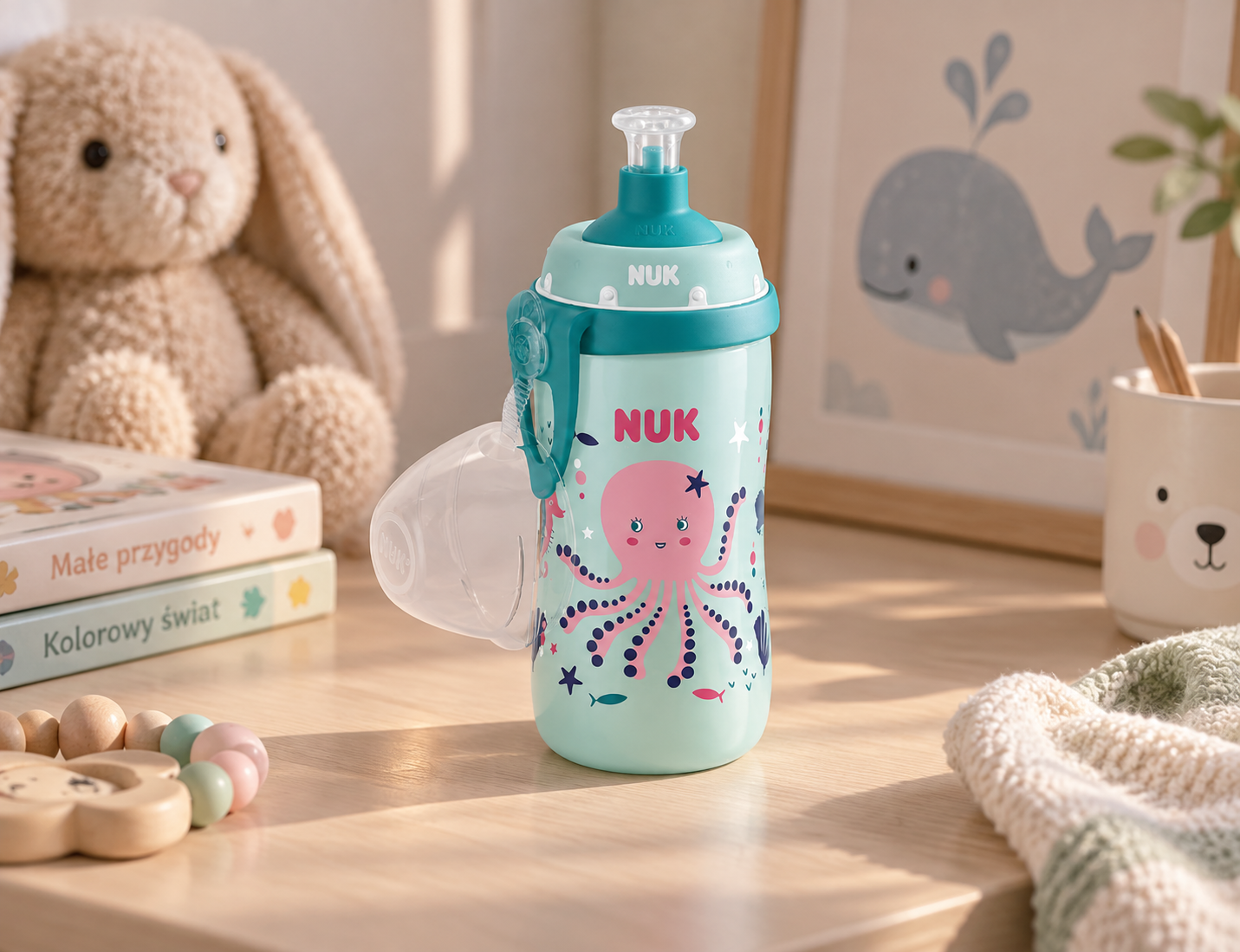 Kubek niekapek NUK Junior Cup 300ml 18m+ zmiana koloru ośmiornica miętowy #zdjecie1