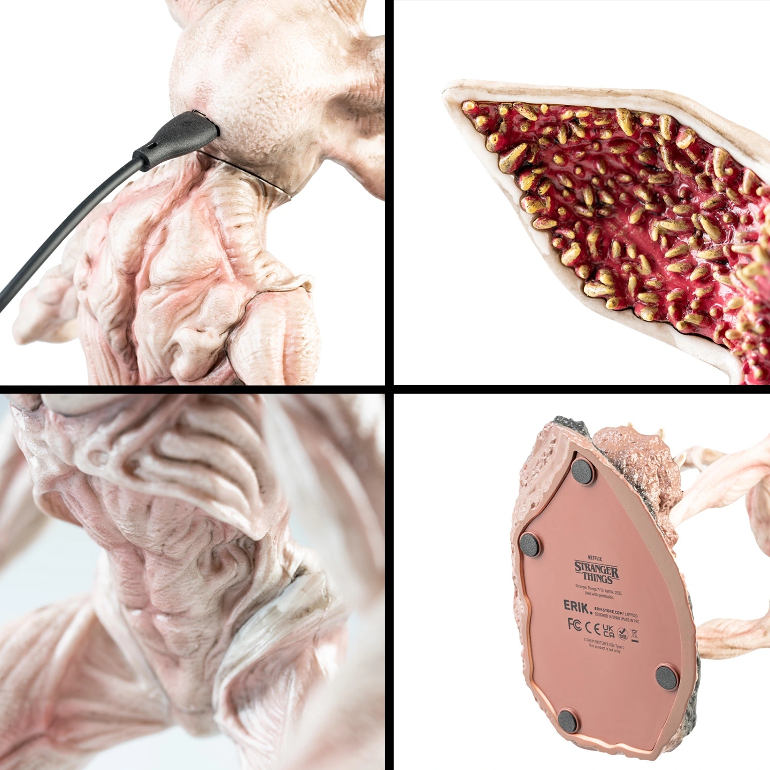 Lampka Stranger Things Demogorgon czerwona dotykowa USB-C obrotowa głowa #zdjecie4