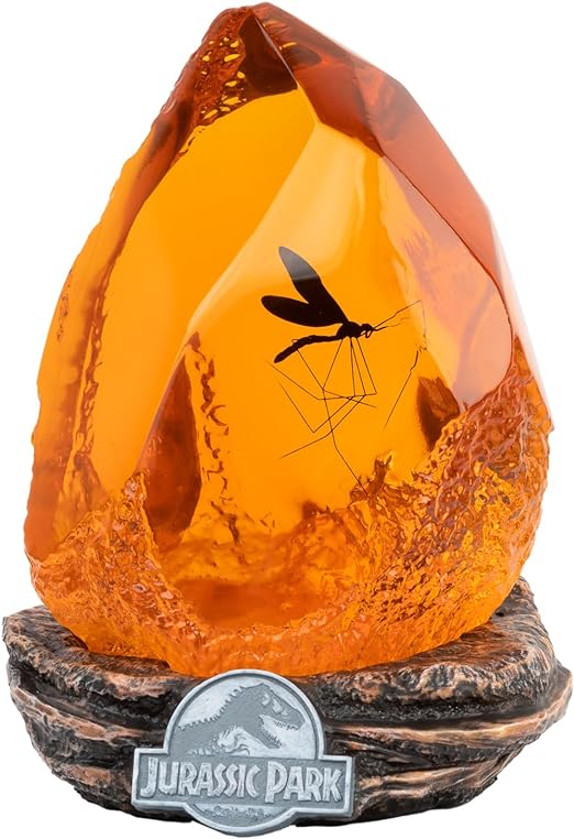 Lampka Jurassic Park bursztyn z komarem 13cm ciepłe światło USB-C żywica #zdjecie1