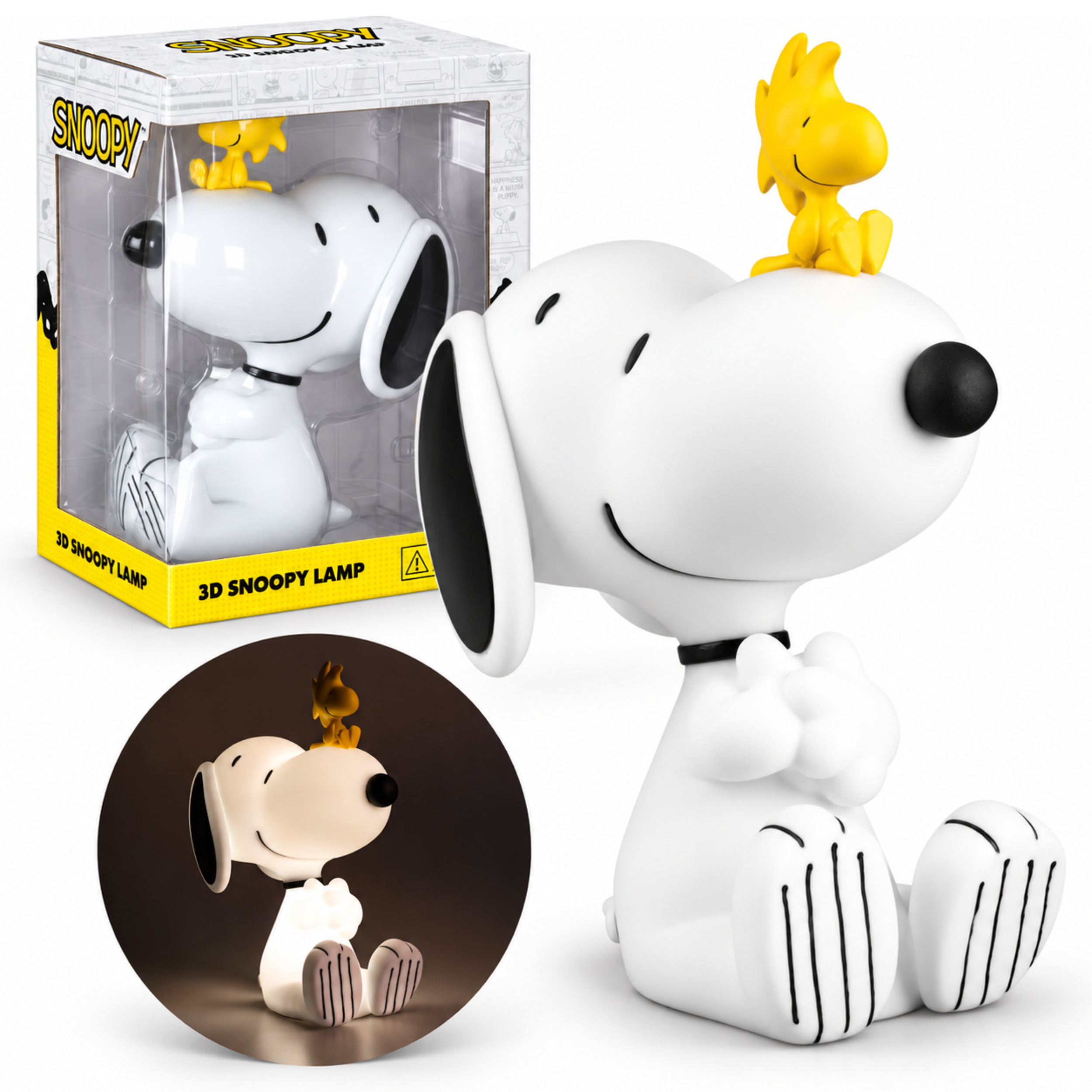 Lampka Snoopy Woodstock Peanuts 27cm ciepłe światło USB-C Grupo Erik #zdjecie9