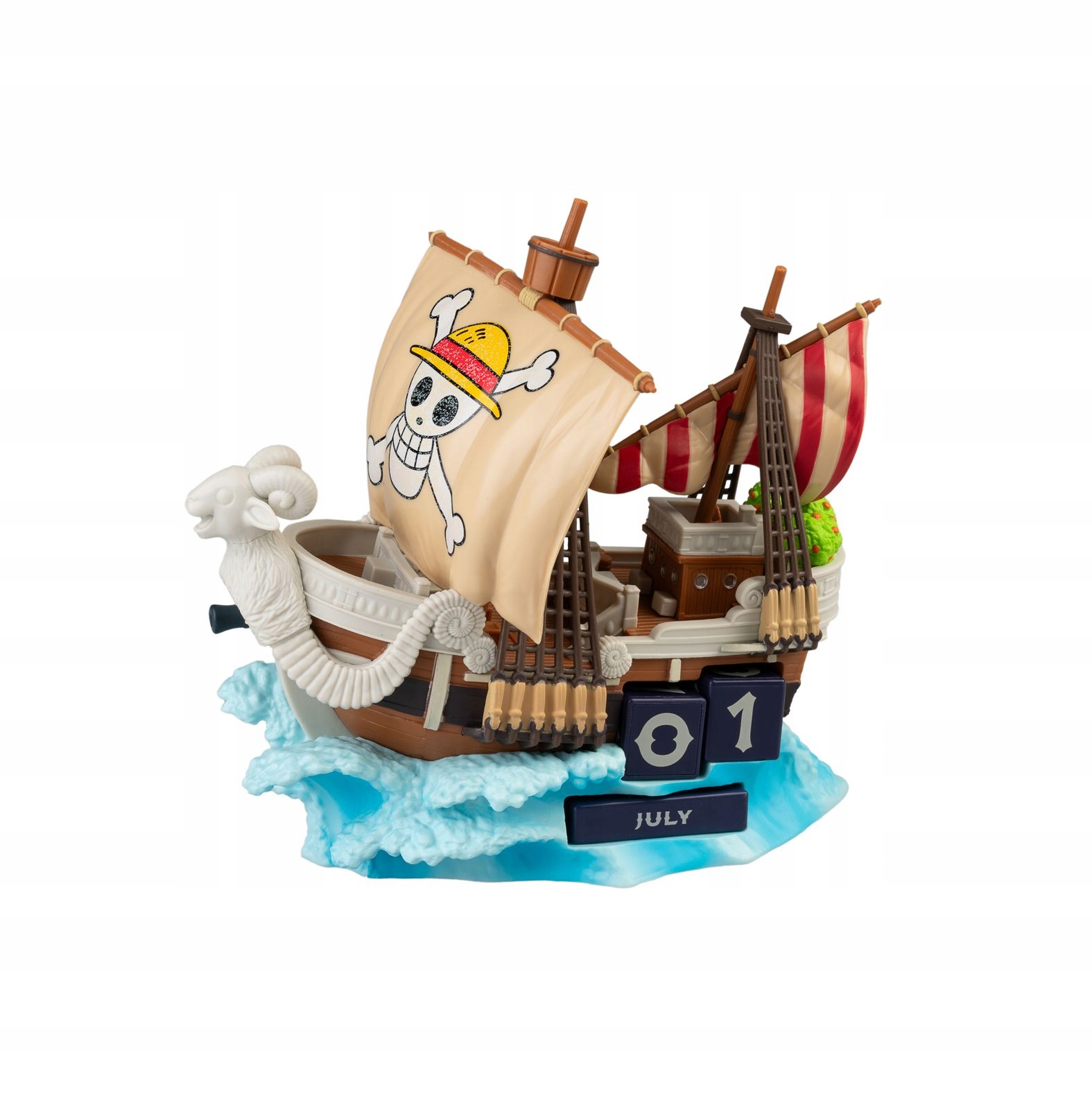 Kalendarz wieczny 3D One Piece Going Merry statek Netflix 5 klocków PVC #zdjecie1