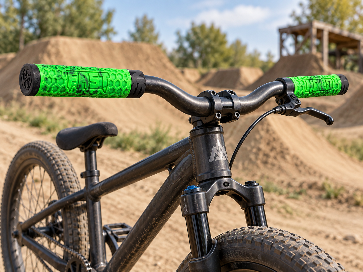 Gripy Rowerowe NS Bikes Hold Fast NSP-3915 Skręcane Klamra Zielono Czarne #zdjecie3