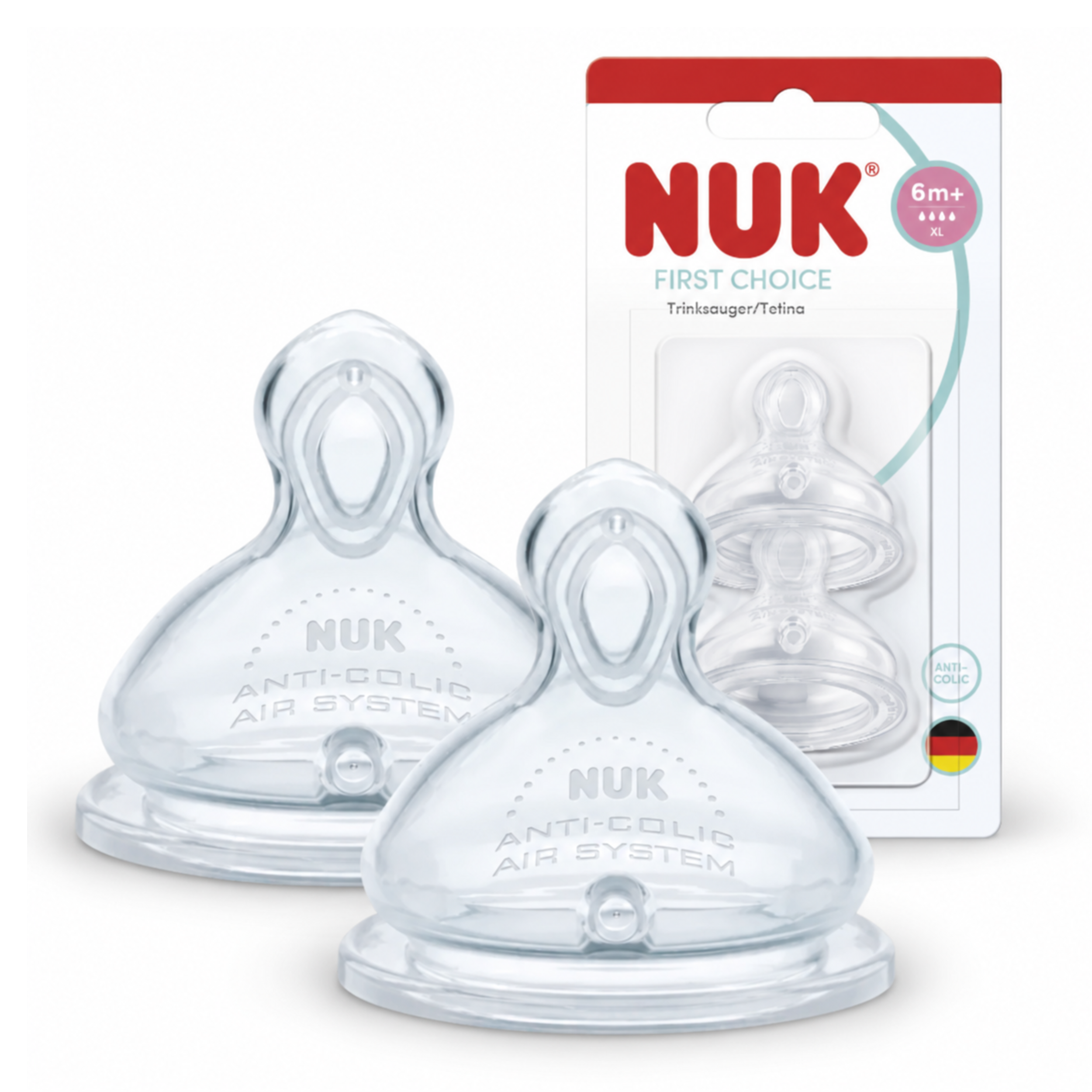 Smoczki NUK First Choice+ silikonowe XL 6-18m 2szt do kaszki antykolkowe #zdjecie3