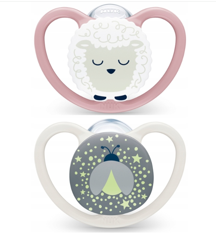Smoczek 2szt NUK Perfect Match Air Night 6-18m silikon etui owca świecące #zdjecie5