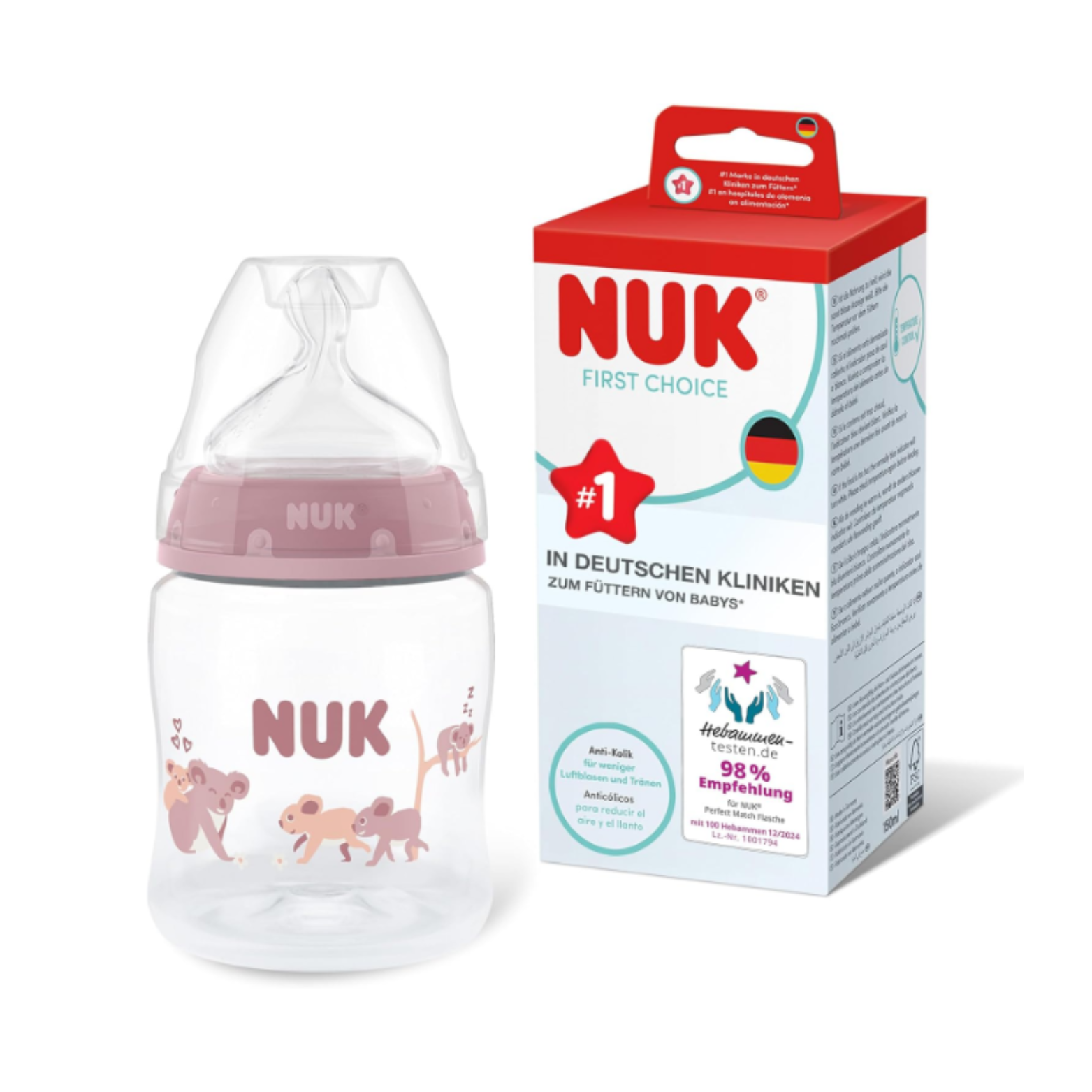 Butelka antykolkowa NUK First Choice 150ml 0m+ wskaźnik temperatury koala #zdjecie1