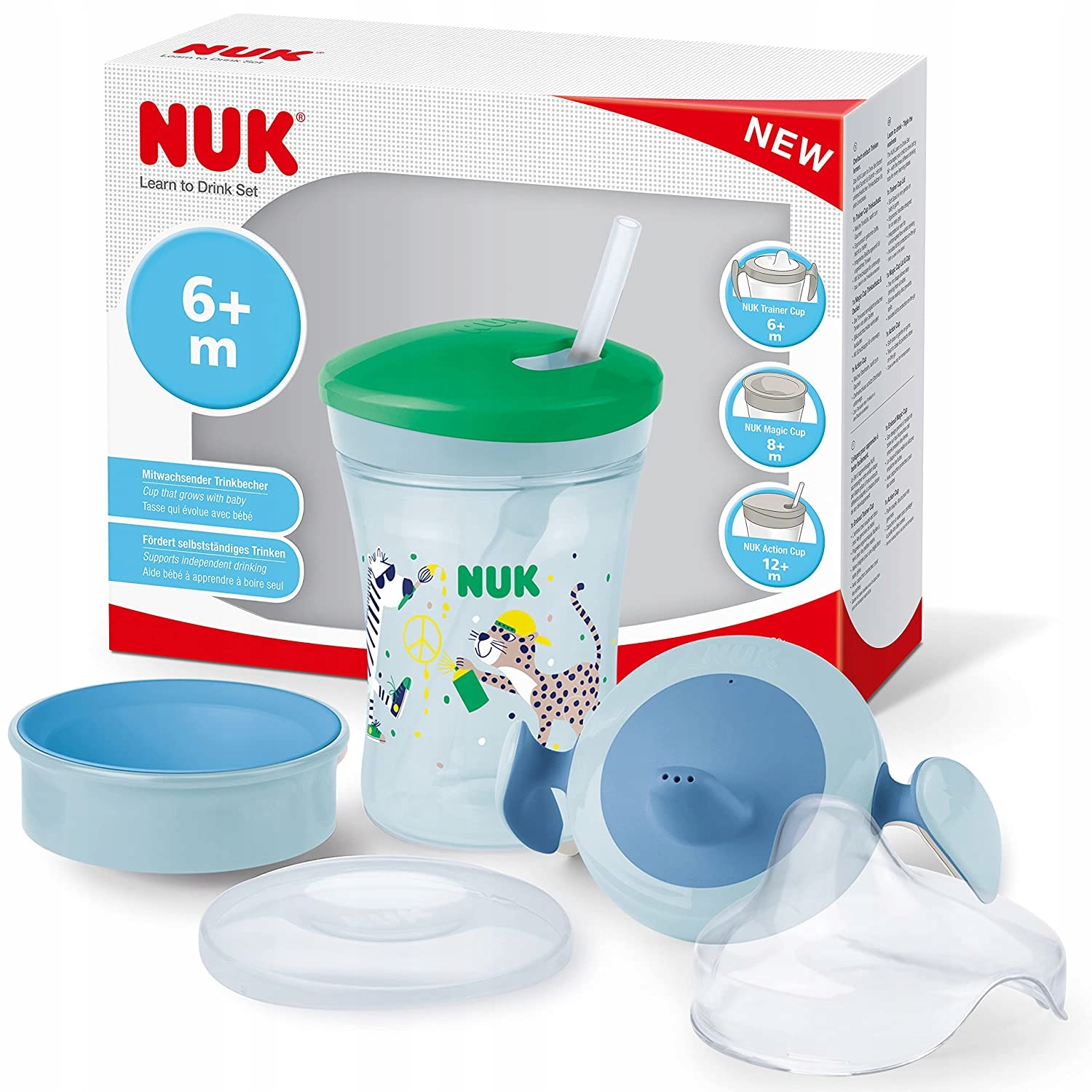 Zestaw do nauki picia NUK 3w1  230 ml kubek niekapek Trainer Cup 6m+ #zdjecie1