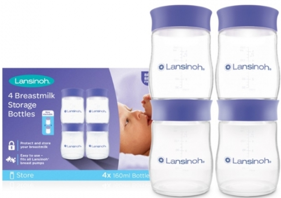 Butelki pojemniki na mleko pokarm Lansinoh 4x160ml zestaw do laktatora BPA #zdjecie2