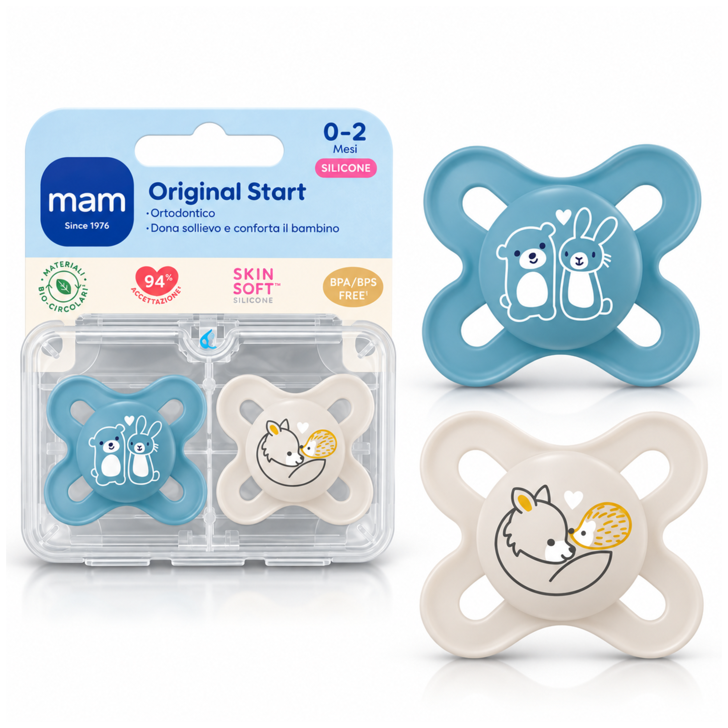 Smoczek MAM Original Start 0-2m 2szt silikon SkinSoft pudełko #zdjecie7