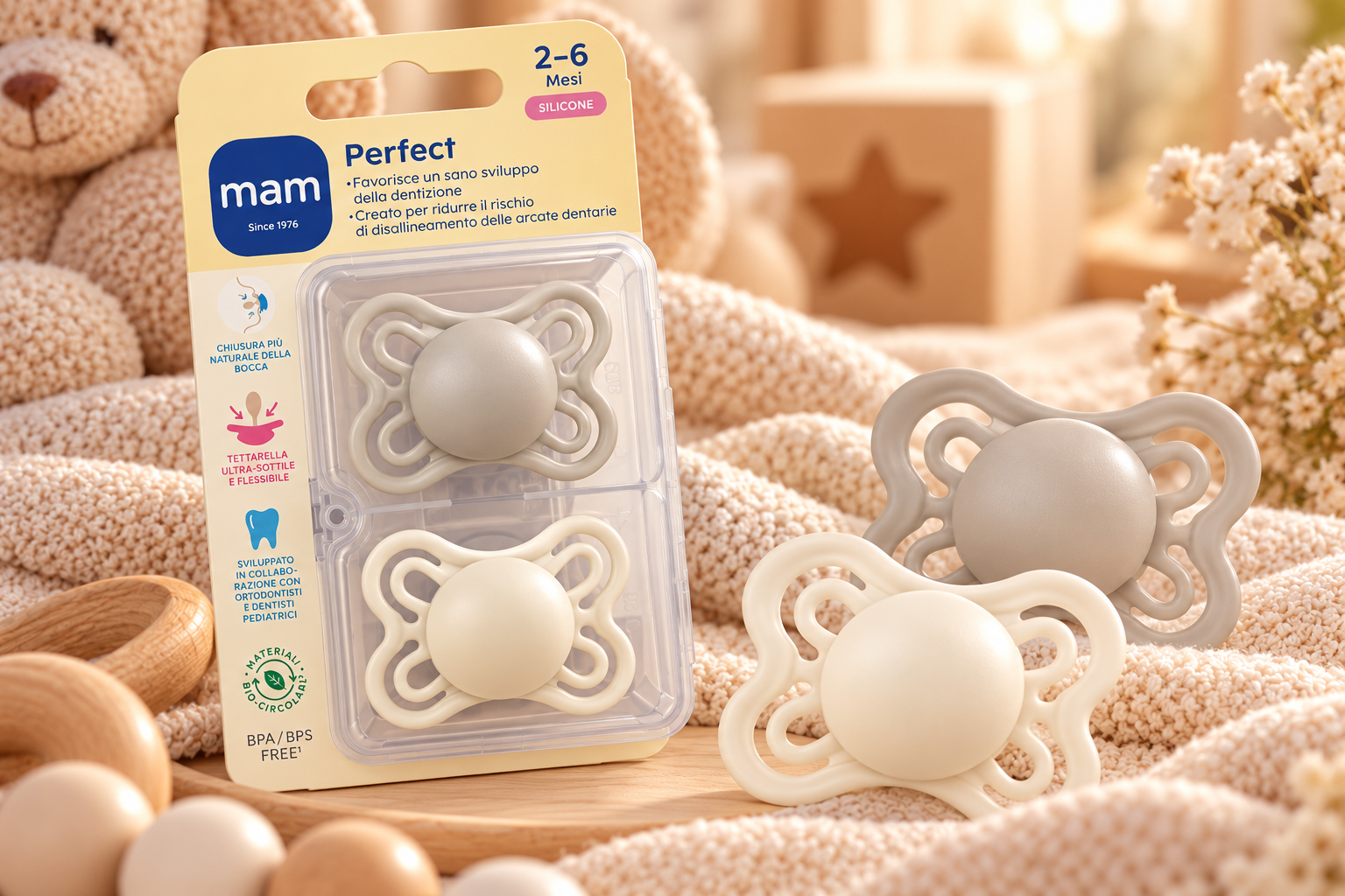 Smoczki MAM Perfect 2-6m 2szt silikon ortodontyczne pudełko mikrofala #zdjecie4