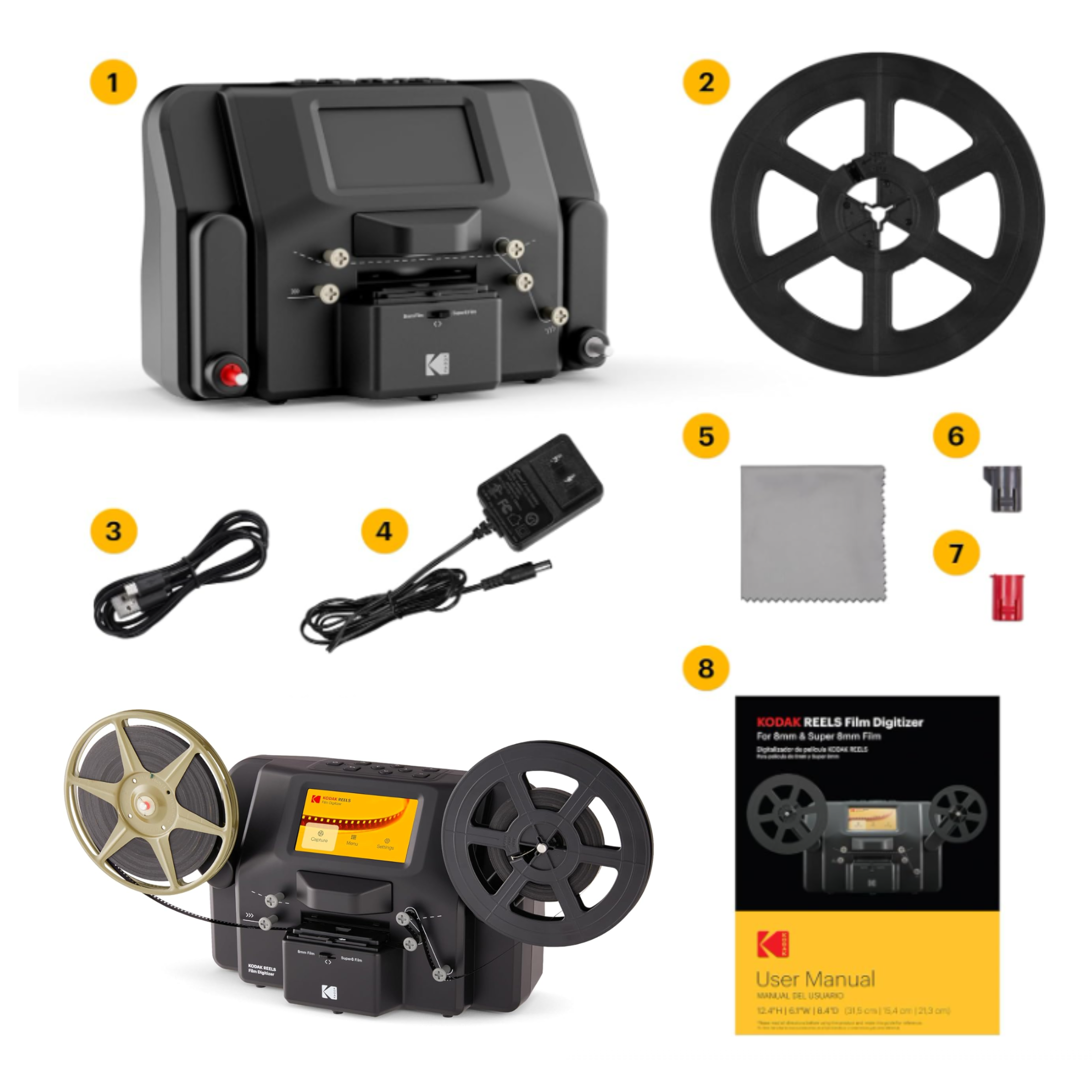 Skaner KODAK REELS do negatywów i filmów 8mm 1296p