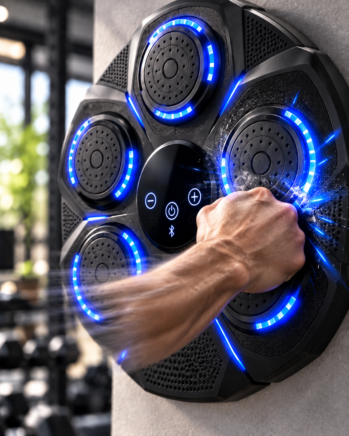 Tarcza Bokserska Naścienna Muzyczna Maszyna Boks Bluetooth LED 9 Prędkości #zdjecie2