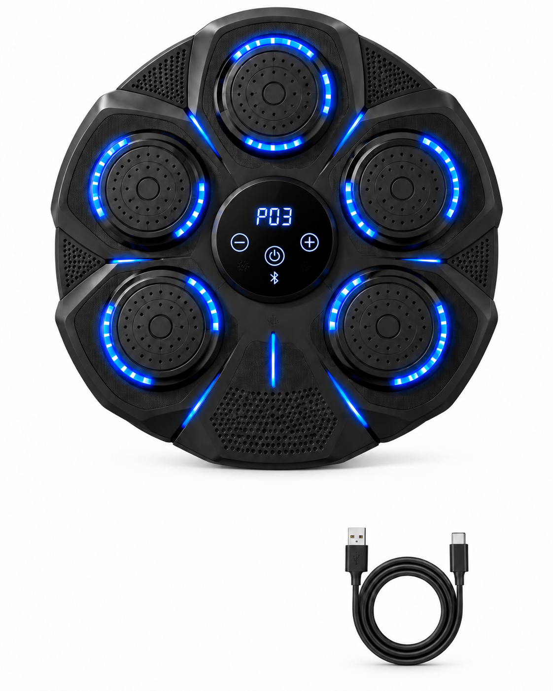 Tarcza Bokserska Naścienna Muzyczna Maszyna Boks Bluetooth LED 9 Prędkości #zdjecie3