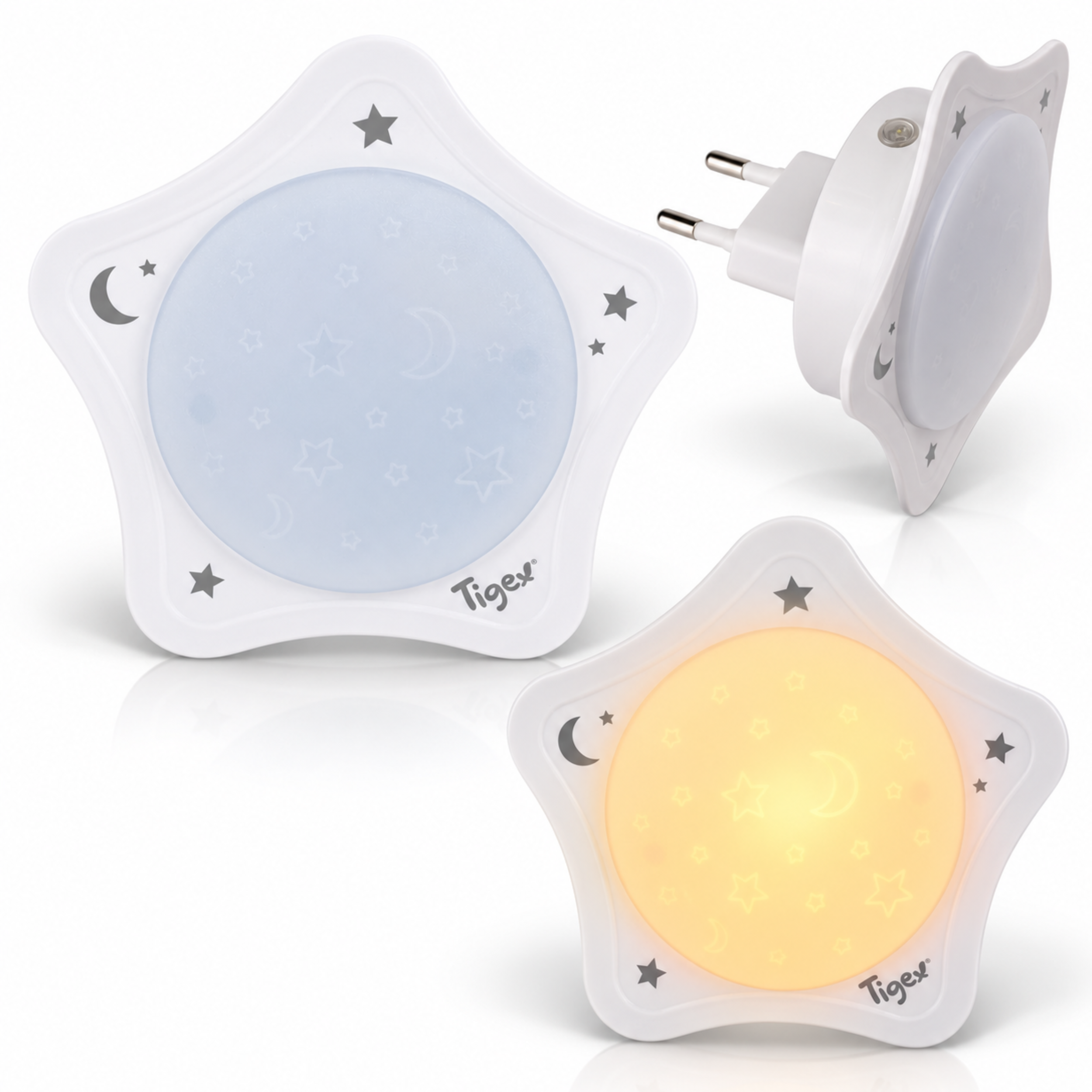 Lampka nocna LED do gniazdka z czujnikiem zmierzchu Tigex gwiazdka biała #zdjecie5
