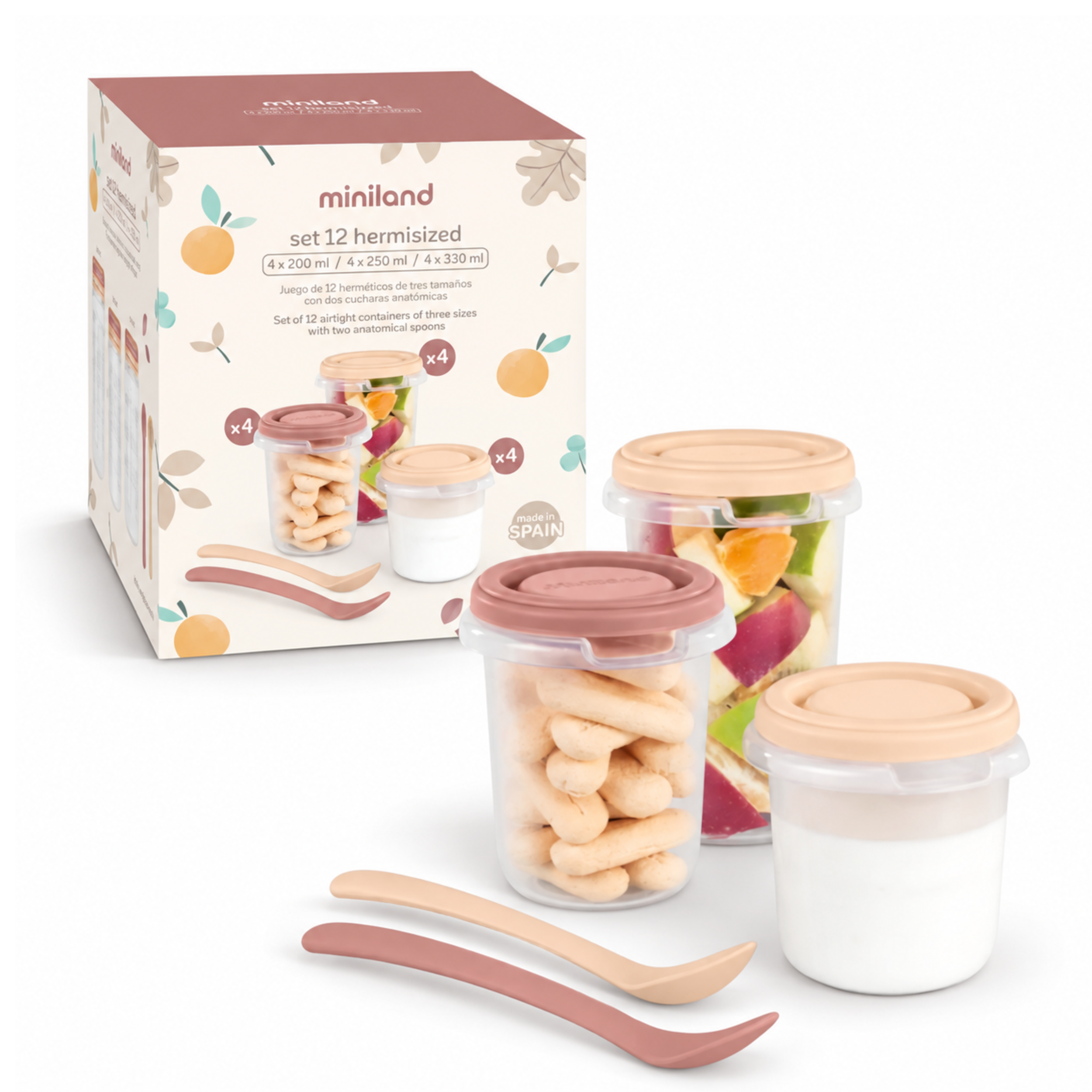 Pojemniki na żywność hermetycznie zamykane z łyżeczkami Valencia 12x250 ml #zdjecie7
