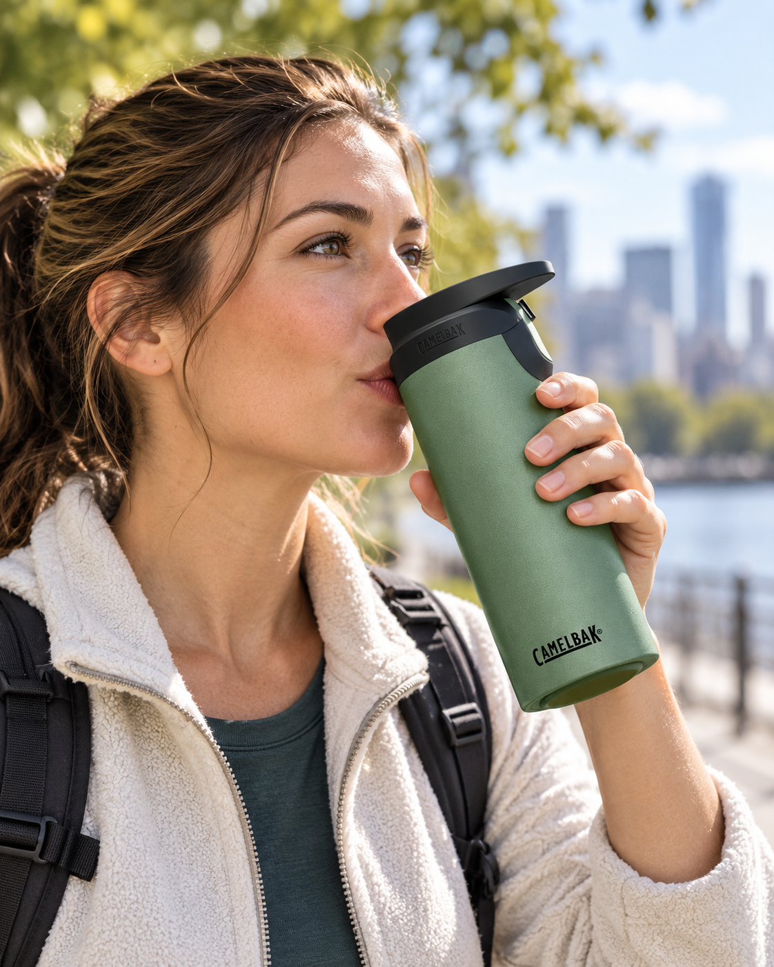 Kubek Termiczny CamelBak Forge Flow 500ml Stal Szczelny Zielony Ciepło 6h #zdjecie11