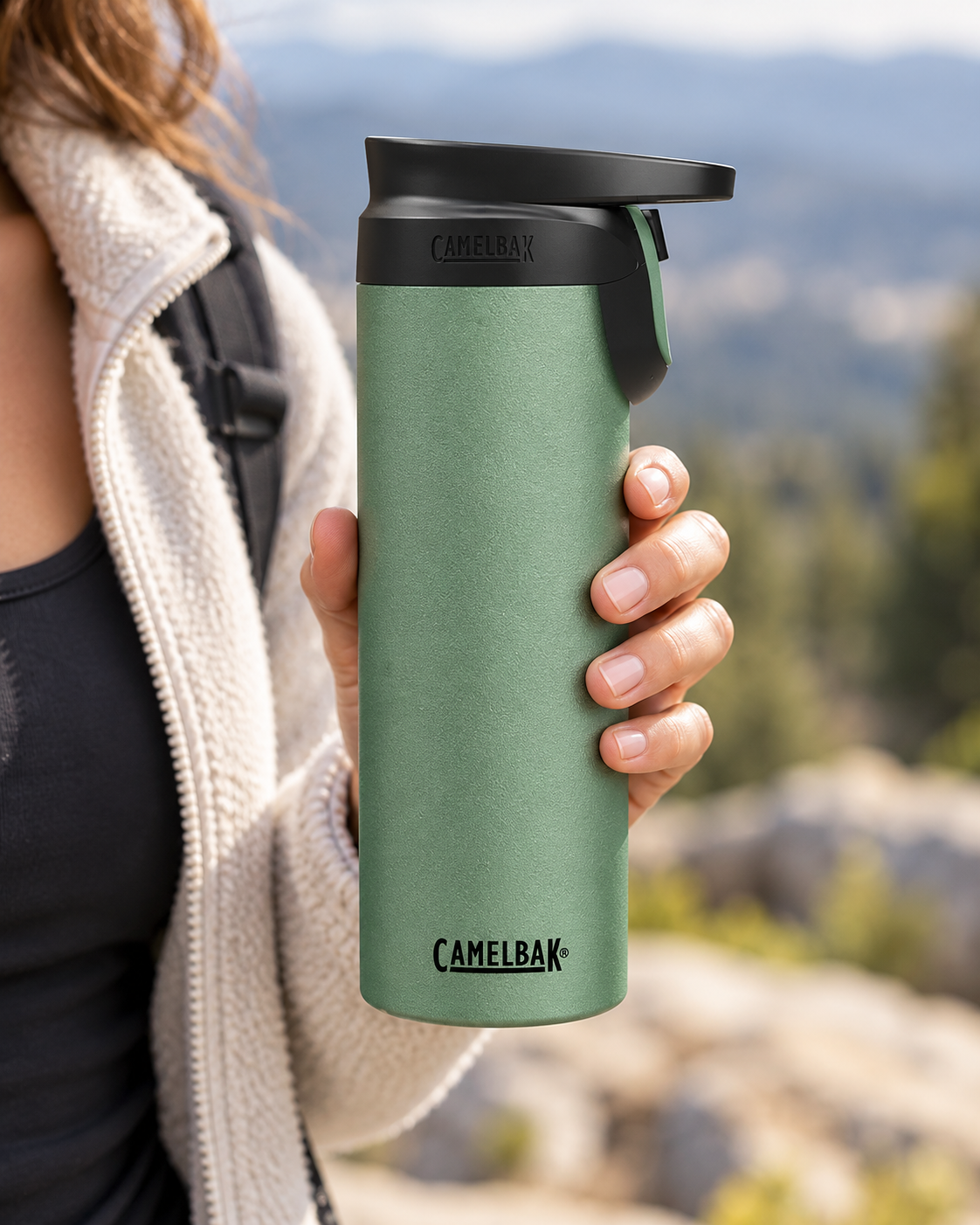 Kubek Termiczny CamelBak Forge Flow 500ml Stal Szczelny Zielony Ciepło 6h #zdjecie7