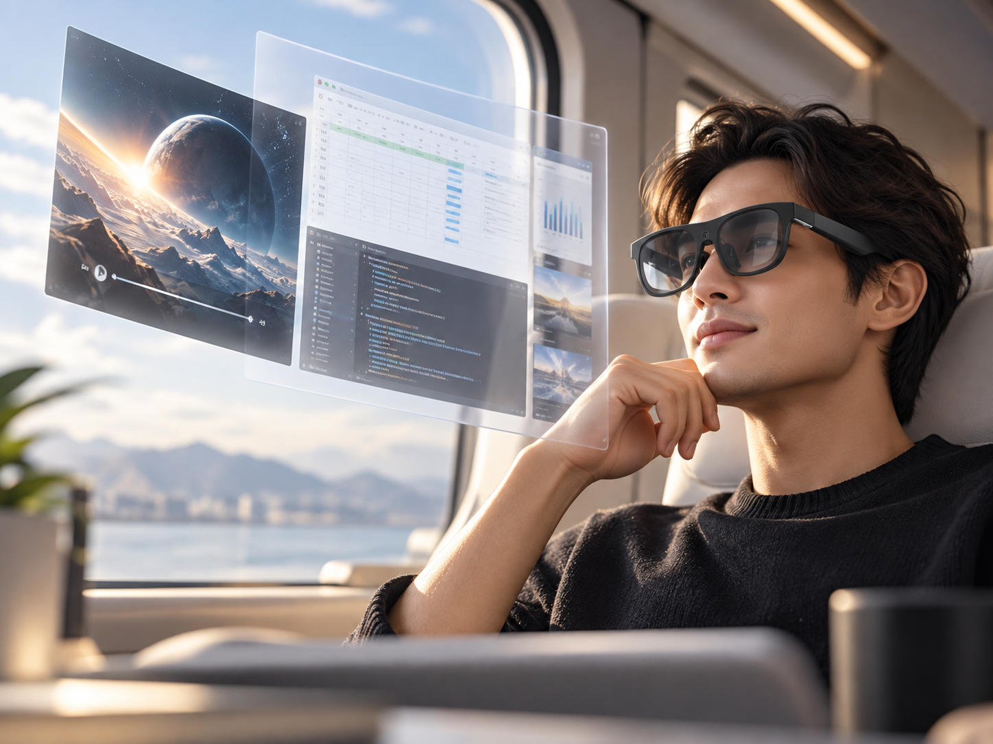 Okulary AR XREAL One Pro Czarny Rozmiar L Micro-OLED 120Hz USB-C Ekran Kinowy #zdjecie6
