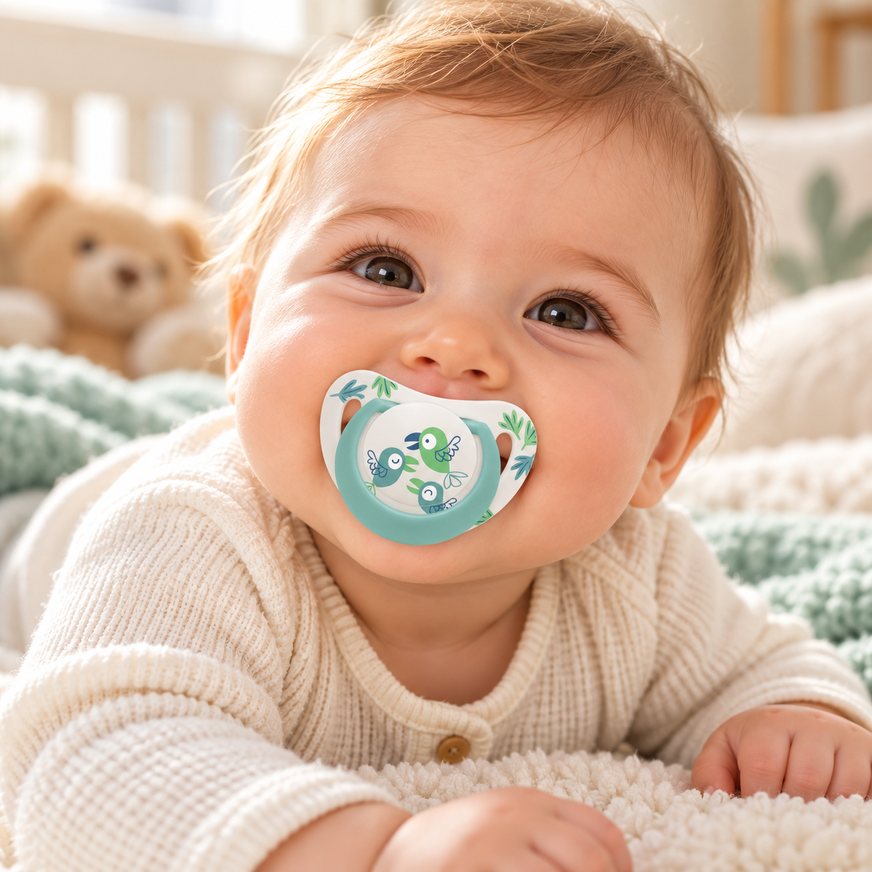 NUK Star Smoczki Uspokajające 6-18m Silikonowe Blue Birds 2-pak z Pudełkiem #zdjecie7