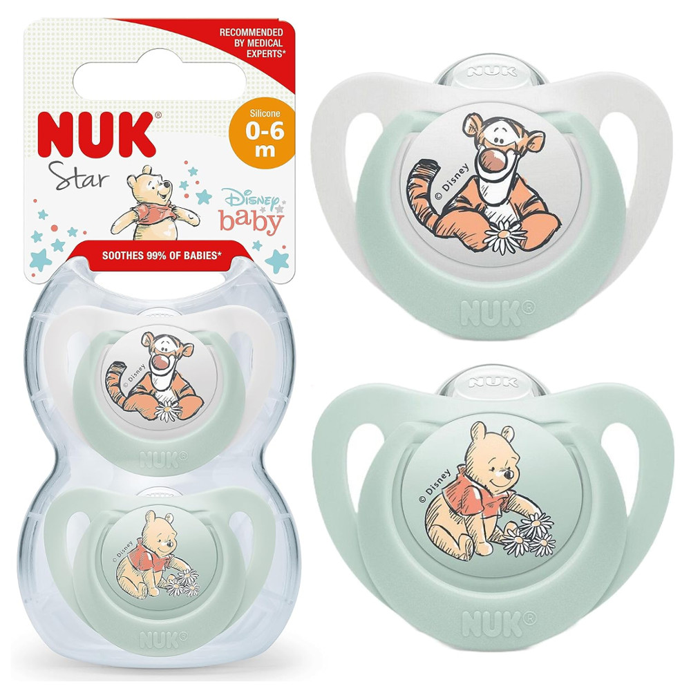 NUK Star Smoczki Uspokajające 0-6m Kubuś Puchatek Disney Silikonowe 2-pak #zdjecie6