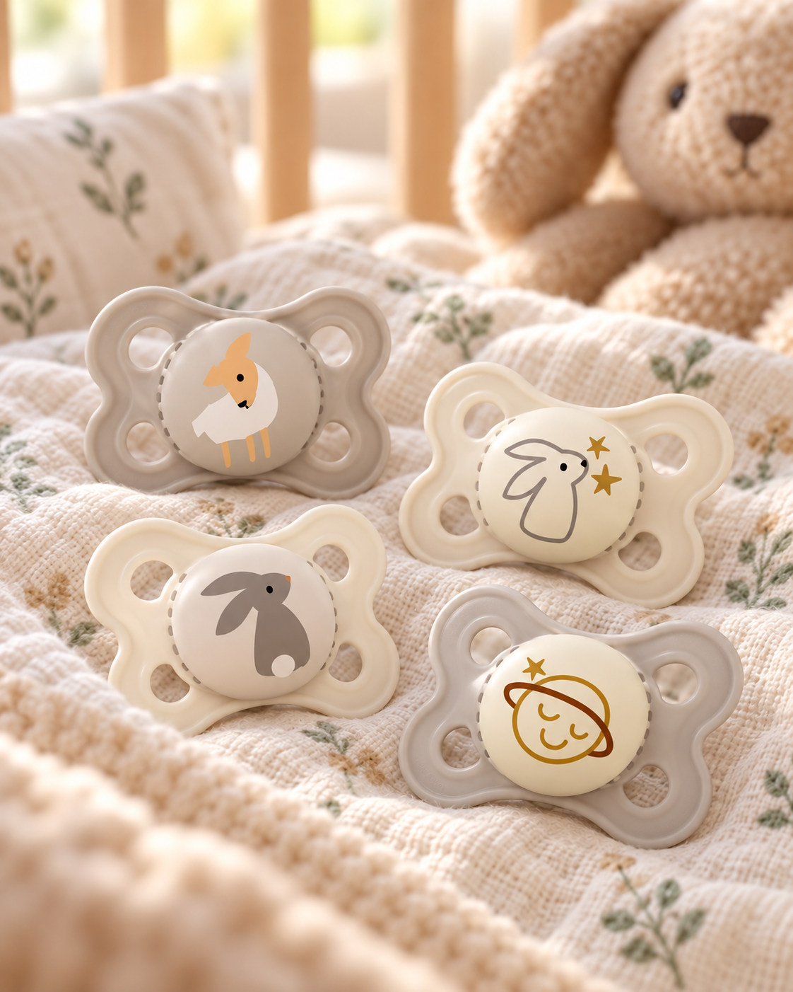 Smoczek MAM Original Day Night 0-6 m świecący silikon 4 szt. owca zając box #zdjecie4