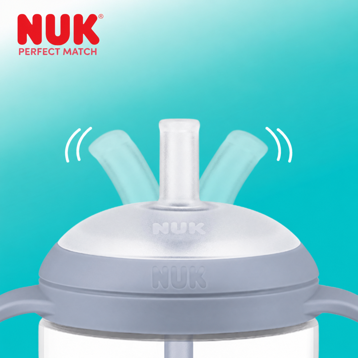 Kubek ze słomką NUK Perfect Match 260 ml 8m+ niekapek z uchwytami pingwin #zdjecie8