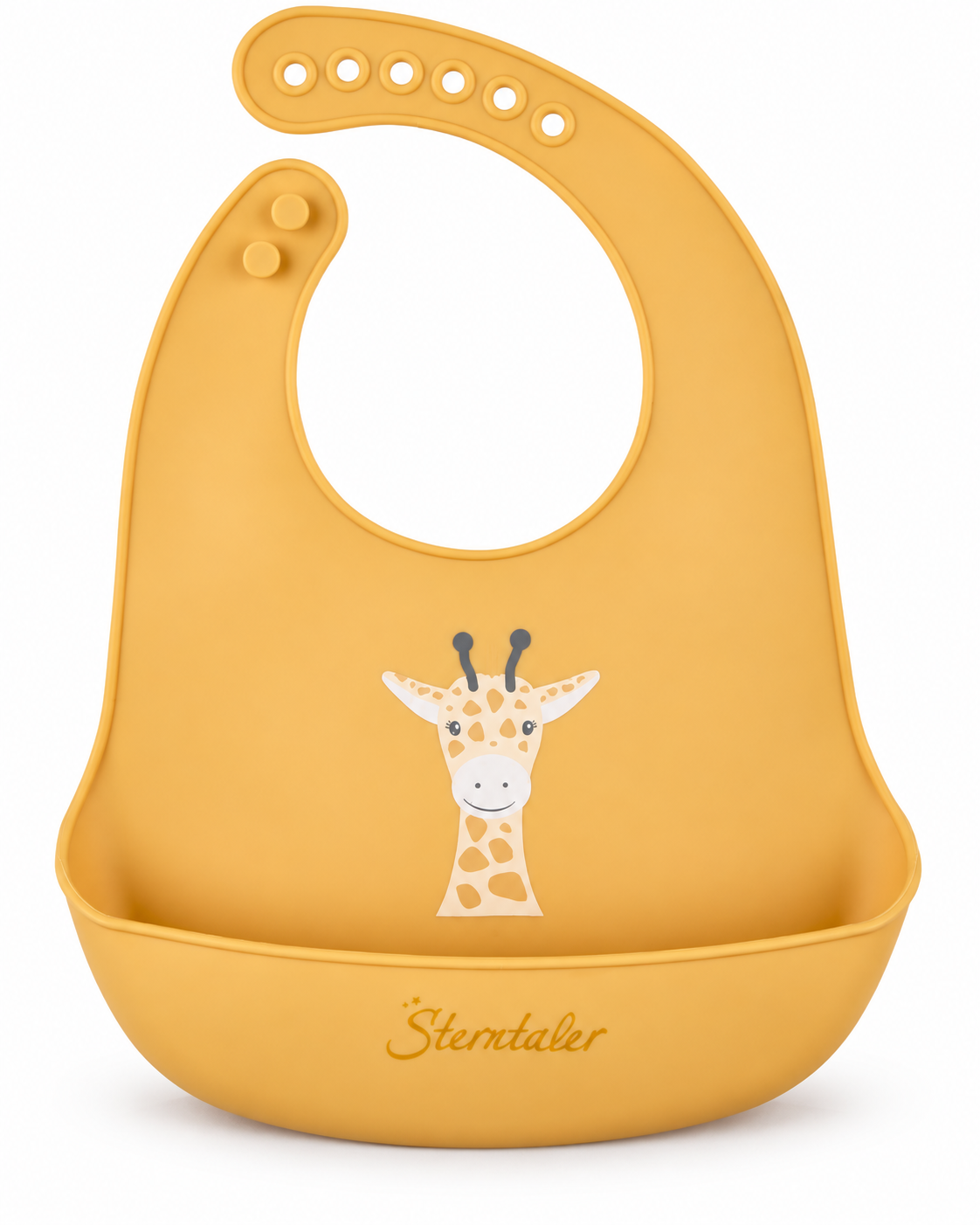 Śliniak Silikonowy Sterntaler dla Dzieci z Kieszonką Żyrafa Regulowany #zdjecie1